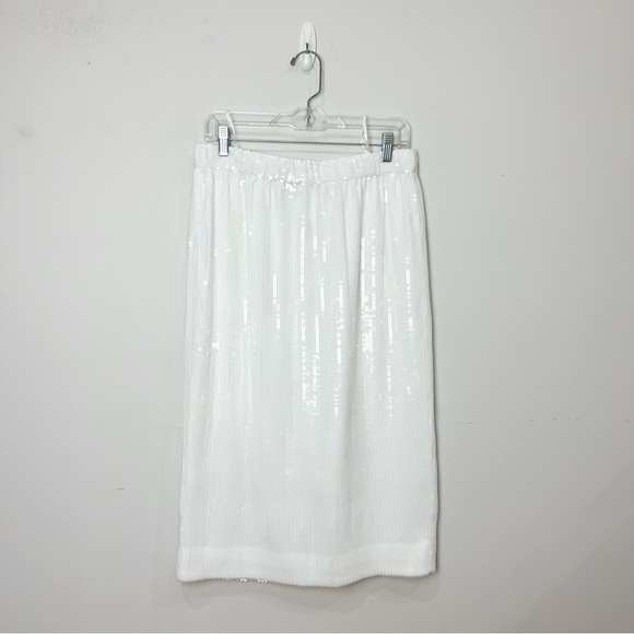 J. Crew Dresses & Skirts - Jcrew Collection Sequin Midi Skirt White Pull-on
